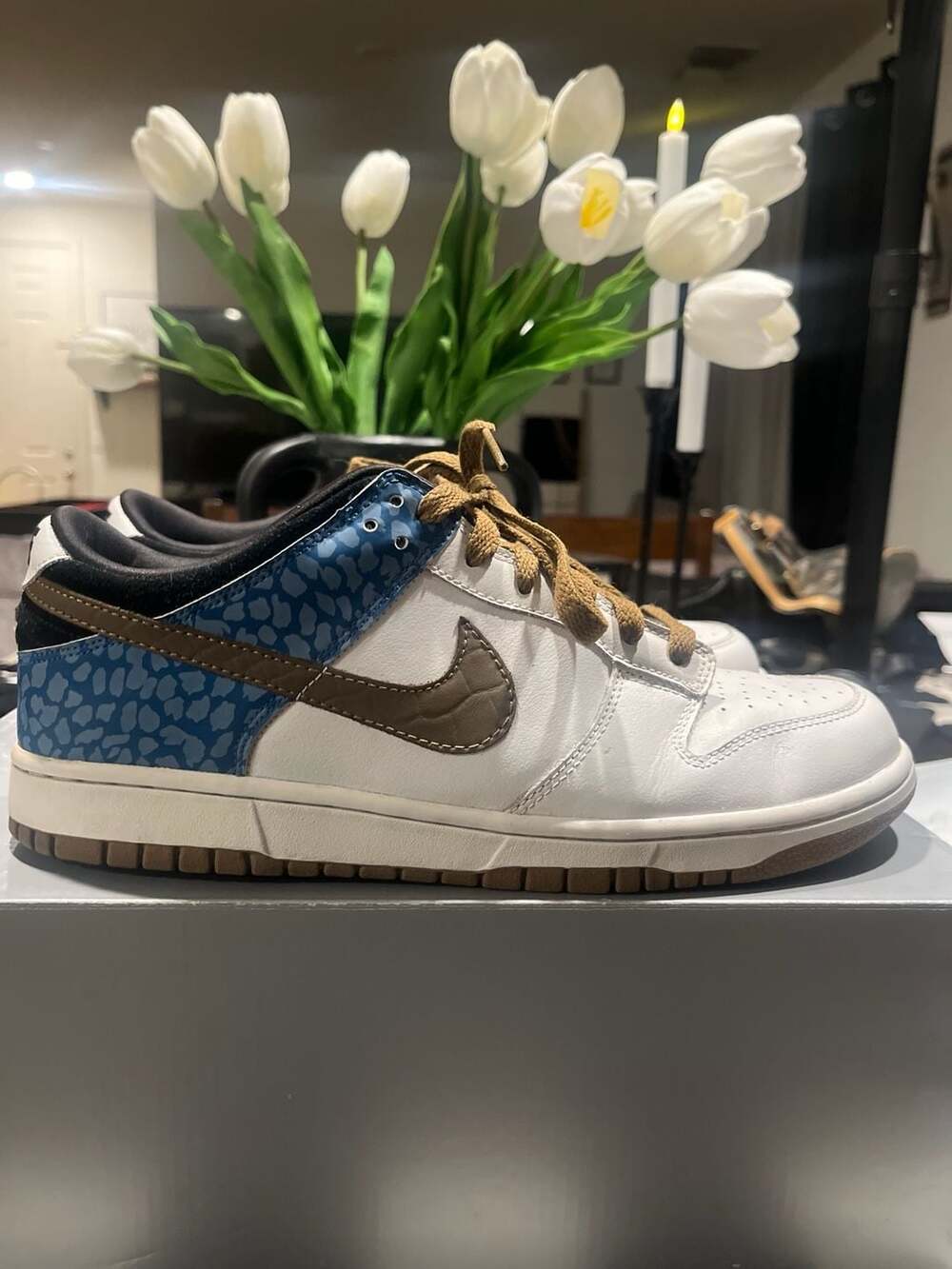 Nike Dunk Low NKE 6.0 Mad Cows White Blue Brown 314142-121